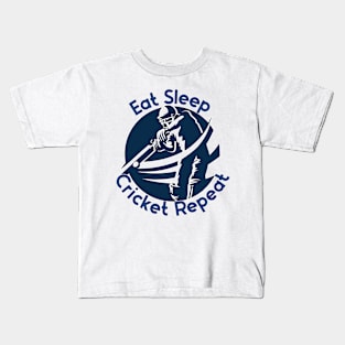 Eat Sleep Cricket Repeat Kids T-Shirt